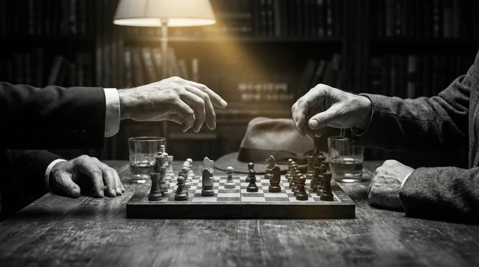 魏民洲 艺术探索系列 - 非线性叙事，棋盘上的对弈象征命运的交错